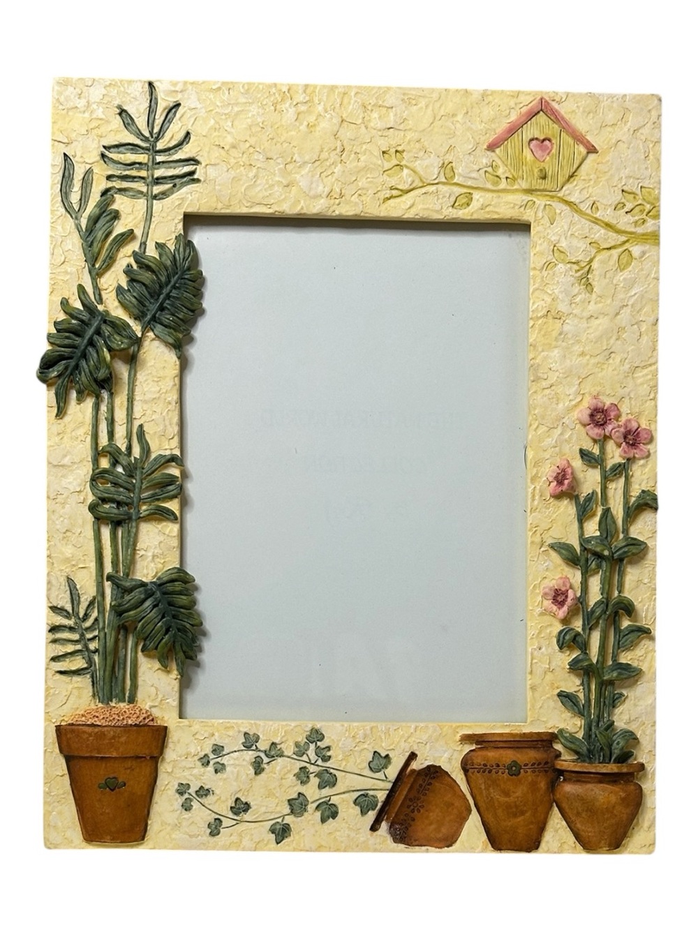 Hand-Painted Yellow Floral & Pottery Picture Frame by Figi Grsphics